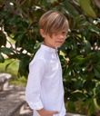 Camisa polera blanca lino
