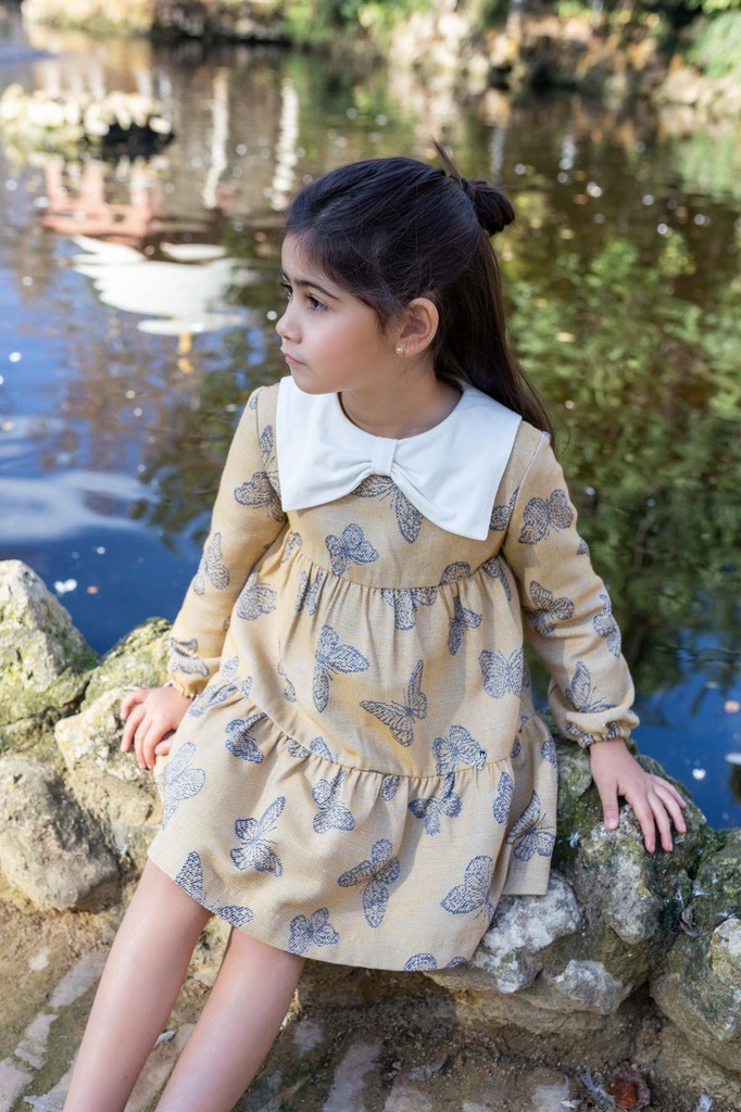 Vestido jaquard mariposa