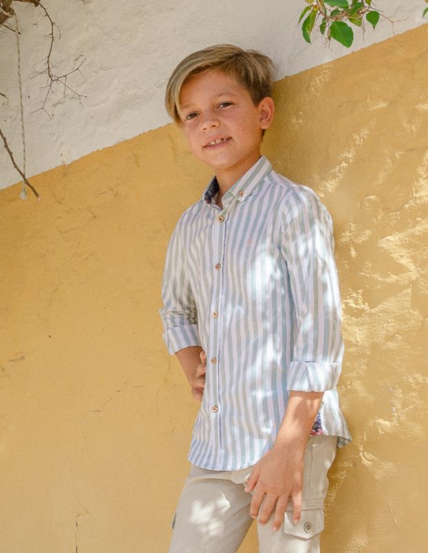 Camisa niño rayas verdes