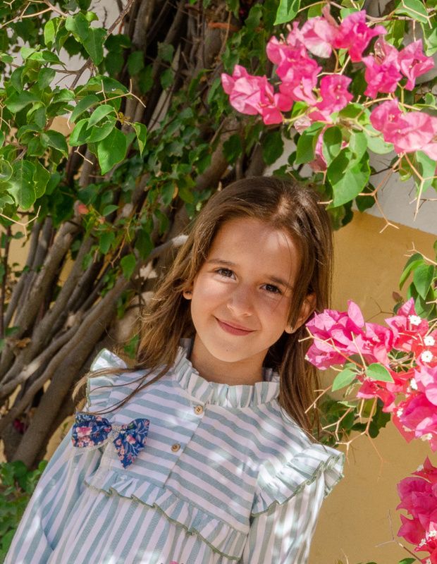 Camisa niña rayas verdes