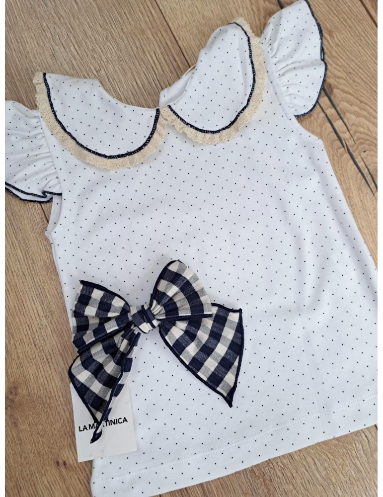 Camiseta niña lunares