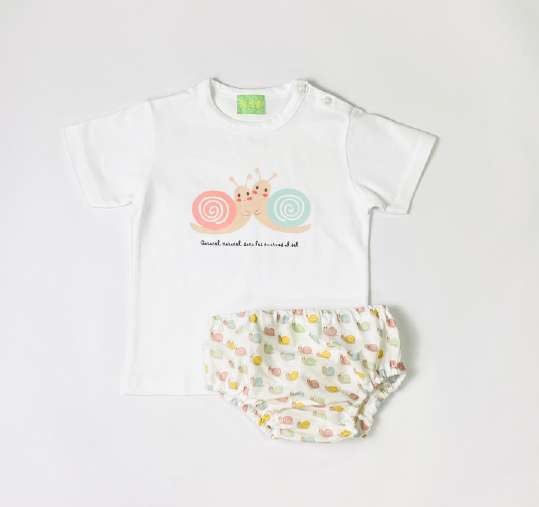Camiseta+braga niño caracoles