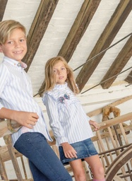 Camisa niña rayas celeste