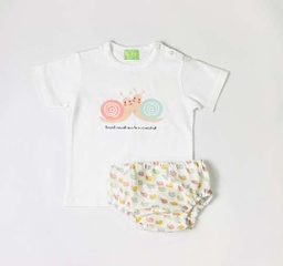 Camiseta+braga niño caracoles